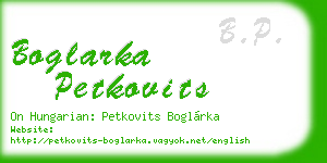 boglarka petkovits business card
